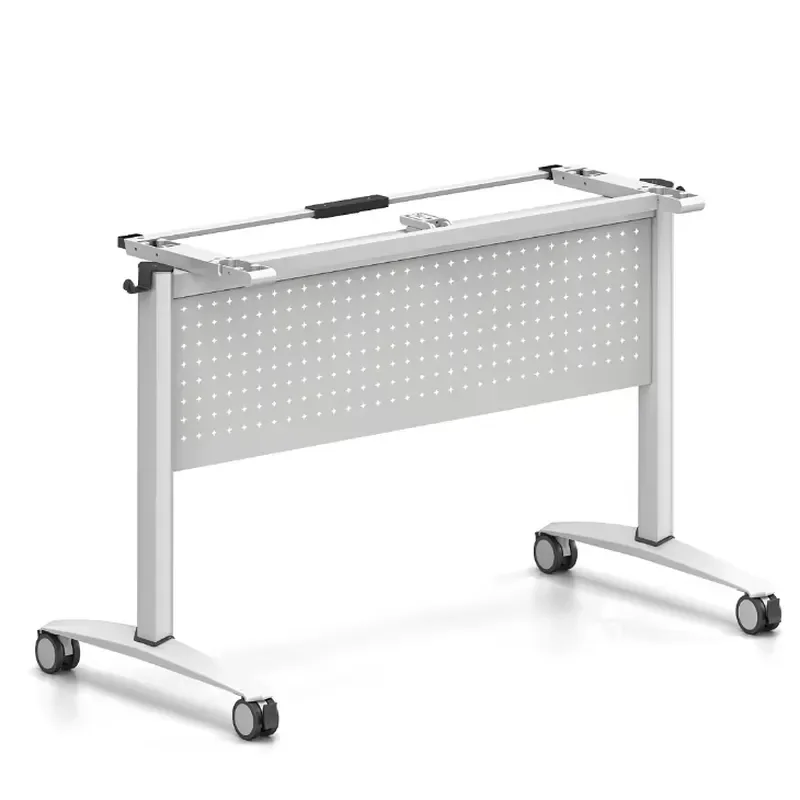 Foldable Mobile Training Table Ergonomic Flip Top Desk for Office School Conference Room Stable Study Workstation with Wheels