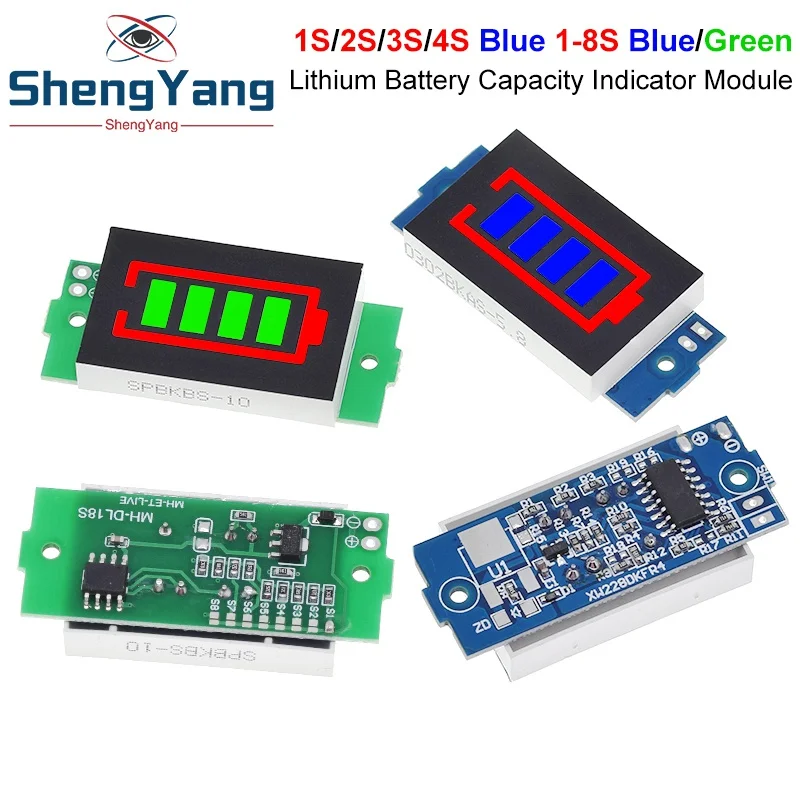 TZT 1S 2S 3S 4S Single 3.7V Lithium Battery Capacity Indicator Module 4.2V Blue Display Electric Vehicle Battery Power Tester image 3