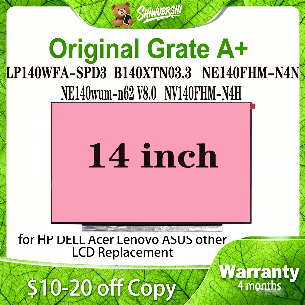 14-дюймовый тонкий ЖК-монитор для ноутбука LP140WFA SPD3 B140XTN03.3 NE140FHM N4N NE140wum n62 V8.0 NV140FHM N4H Оптовая продажа 14-дюймовый тонкий ЖК-монитор для ноутбука LP140WFA SPD3 B140XTN03.3 NE140FHM N4N NE140wum n62 V8.0 NV140FHM N4H Оптовая продажа
