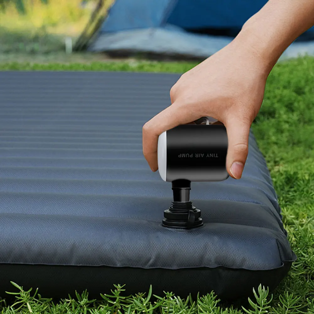 Camping Light Mini Air Inflator Pump USB Rechargeable Electric Air Pump 160LM Mini Inflate Deflate Pump for Air Mattresses Beds