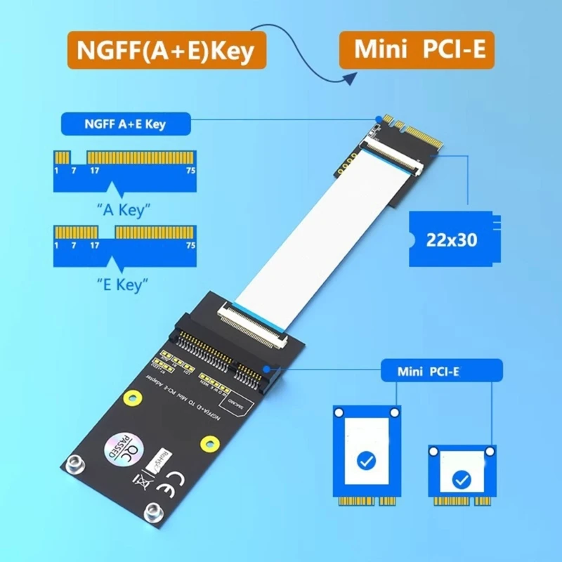 M.2 NGFF to Mini PCIE Adapter Suitable for Full/ Half Height Card Modules Perfect for Computer Networking Module Line H8WD