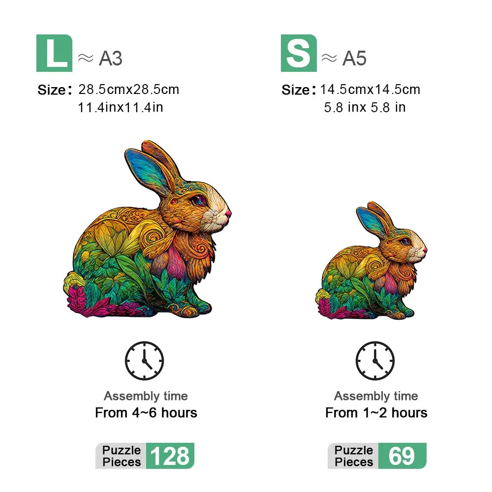 Animação coelho quebra-cabeça de madeira personalizado 3d quebra-cabeça adulto presente das crianças educação brinquedo das crianças jogo