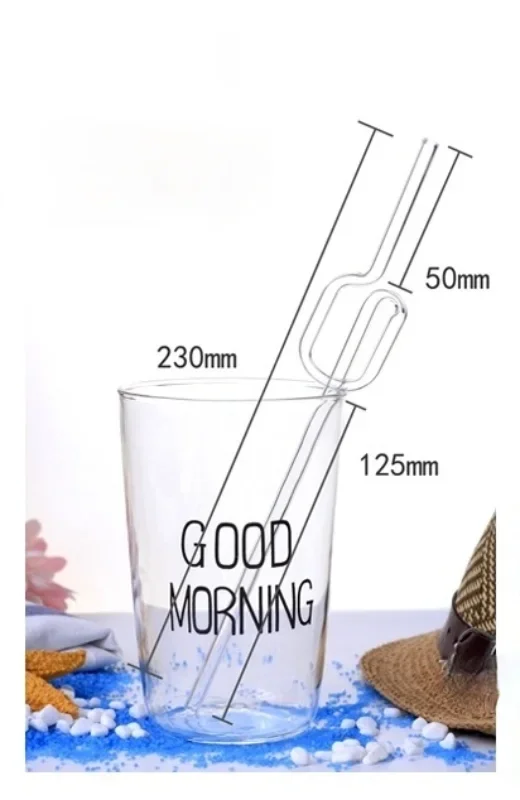 Creative Heat-resistant Transparent Glass Straw Milk Tea Juice Reusable Glass Twist Straws Bending  Long Stem Sip Straw