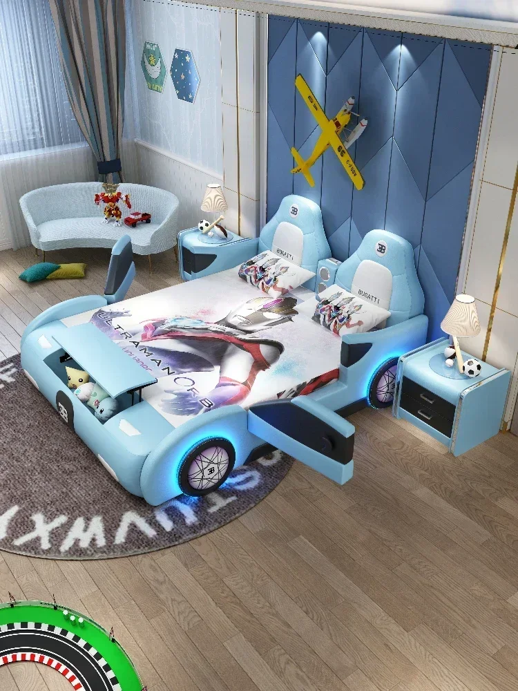 Cartoon handrails for boys and girls, single bed shaped handrails with storage room, 1.5 meters, 1.8 meters Hot sales