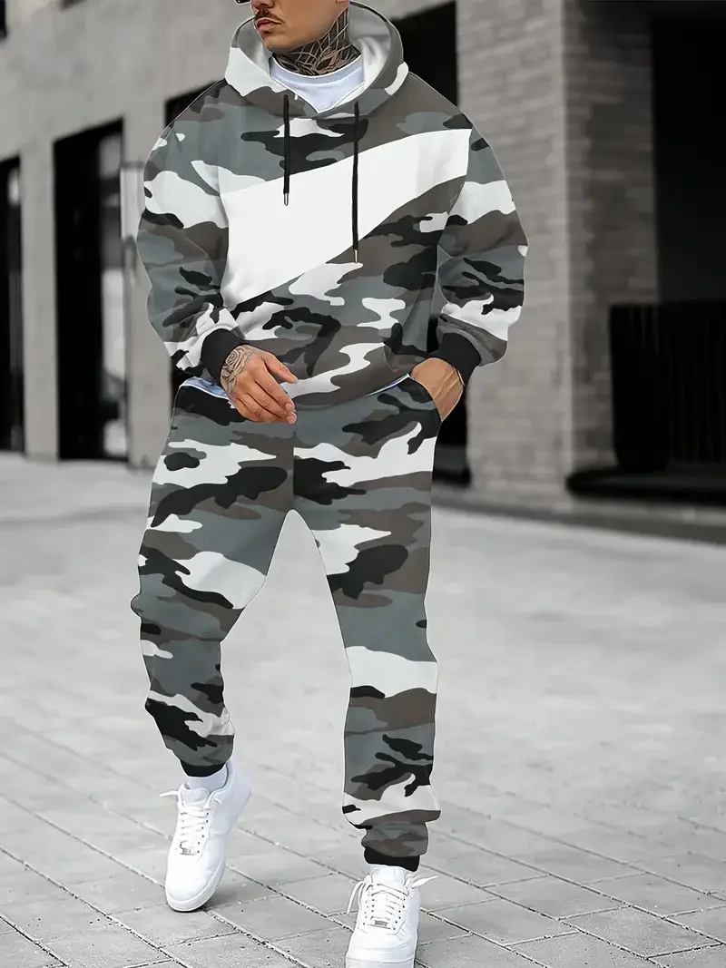

Новый камуфляжный брючный костюм с 3D принтом, повседневный спортивный костюм для мужчин и женщин, спортивный костюм высокого качества, модные мужские спортивные костюмы из 2 предметов