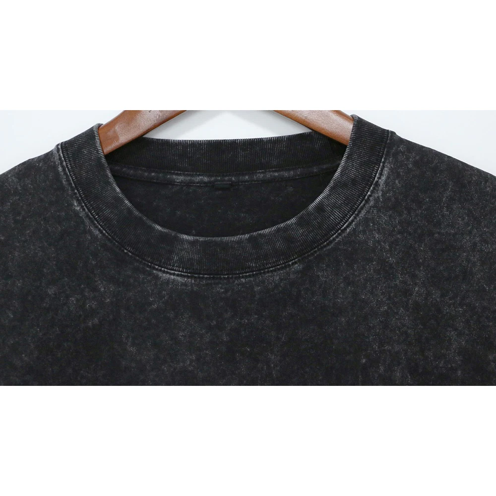 Langarm Fake 2-teiliges T-Shirt Retro Washed Street Style Dunkelgrau Rundhalspullover Tops Herren Frühling Herbst Loose Fit Kleidung