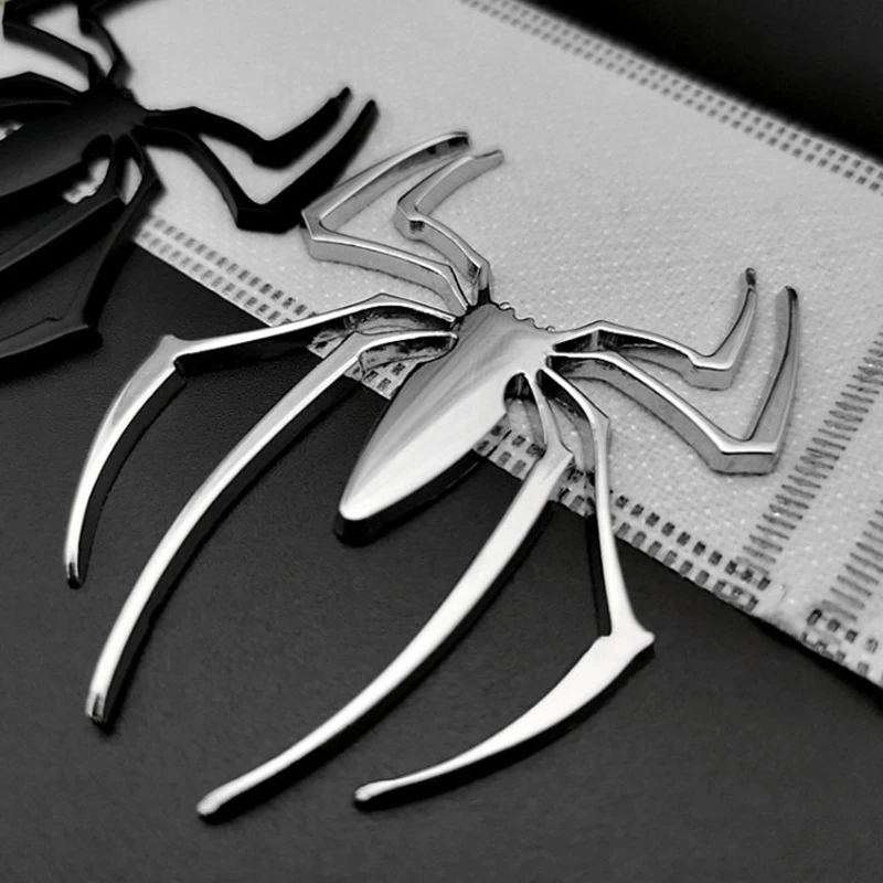 1Pc Universal Metal 3D Spider Emblem Red Logo Car Body Side Sticker Spider Truck Badge Auto Decal Accessories
