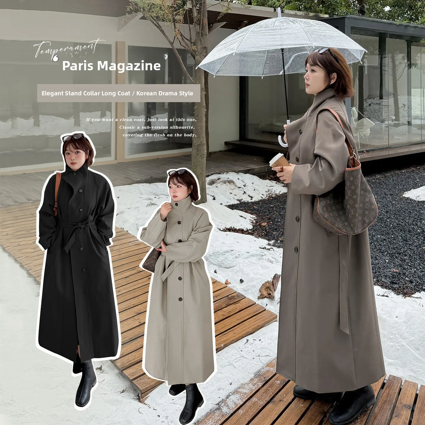 

Ele Long Loose Women's Coat A022 Xuanchen Autumn Winter New Sle Retro Design High Waist plus Size Faion Outerwear