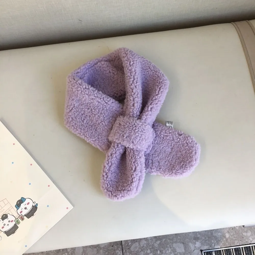 Moda quente crianças cachecol de inverno grosso cordeiro velo cachecol bonito macio crianças xale bebê meninos meninas