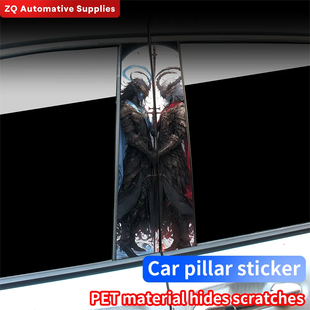 

Angels and Demons Car Stickers Auto B Pillar Waterproof Sunscreen Decoration Cover Scratches DIY Car Doors Pillar Vinyl Decals
