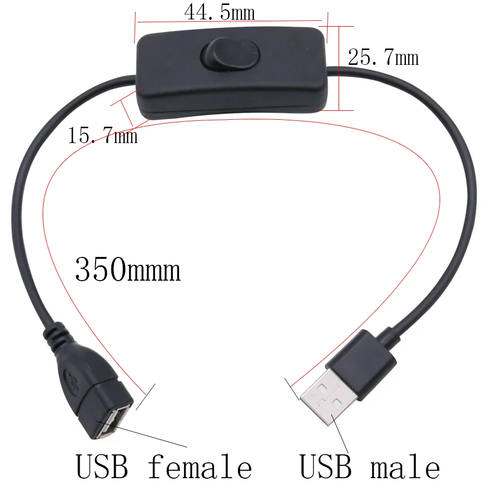 USB Cable with Switch ON/OFF Cable Extension Toggle for USB LED String USB Gadget USB Power Supply Device Tools ﻿