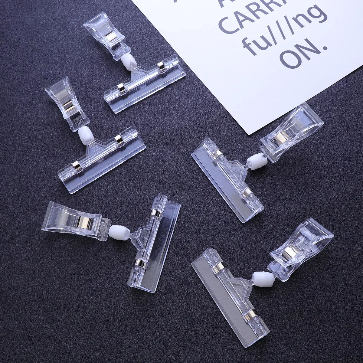 5Pcs Crystal Clear Plastic Price Tag Clips T-Shaped Vertical Shelf Mount for Mall Shop Grocery Store Retail Display Label Holder