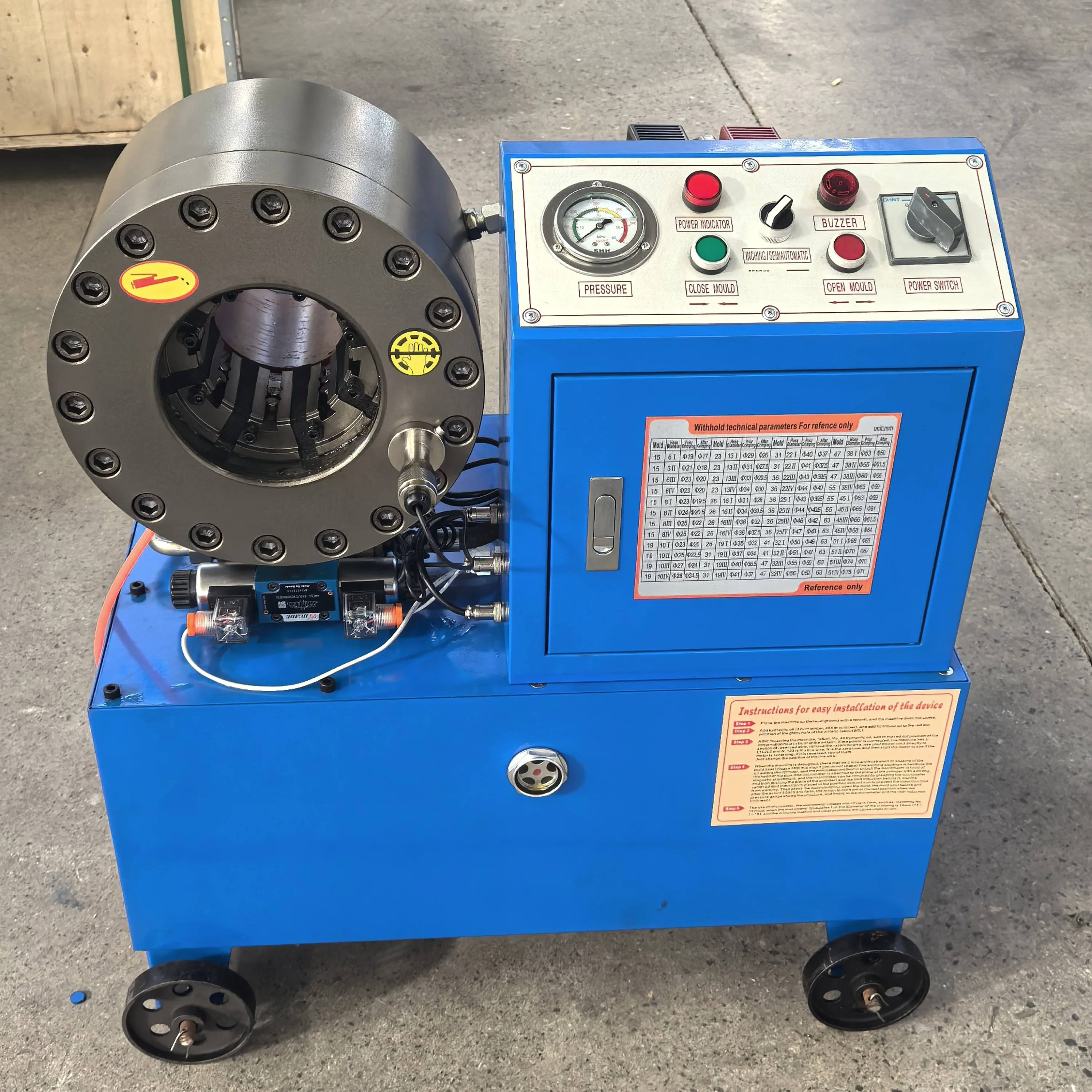 hydraulic rubber hose ing machine, new state, micro oil pipe c, pressure machine, core component, bearing, engine
