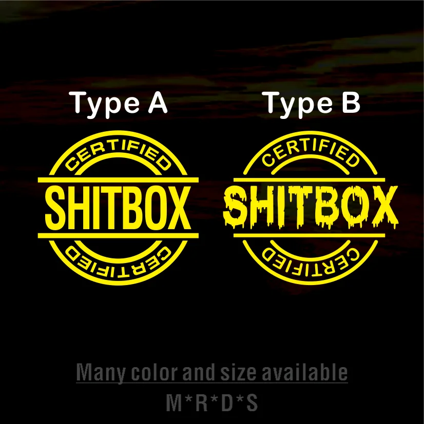 Certified Shitbox Car Chrome Oil Slick Sticker - JDM JAP Tuner Drift Stance Tengoku Japanese Dub Rat Look Hot Rod