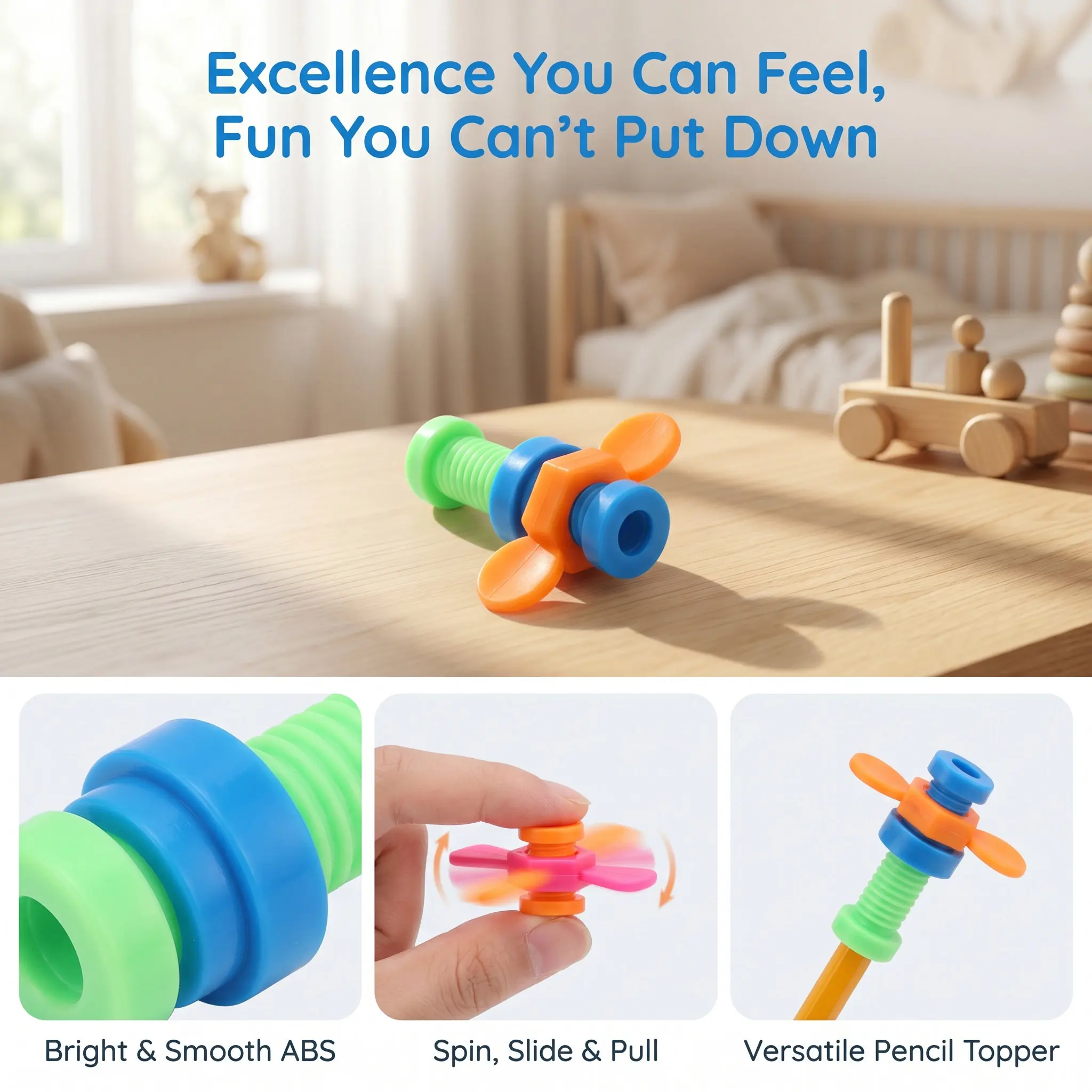 8Pcs Compact Colorful Rotary Screw Depression Pressure Relief Playthings Lightweight Educational Stress Relief Gift