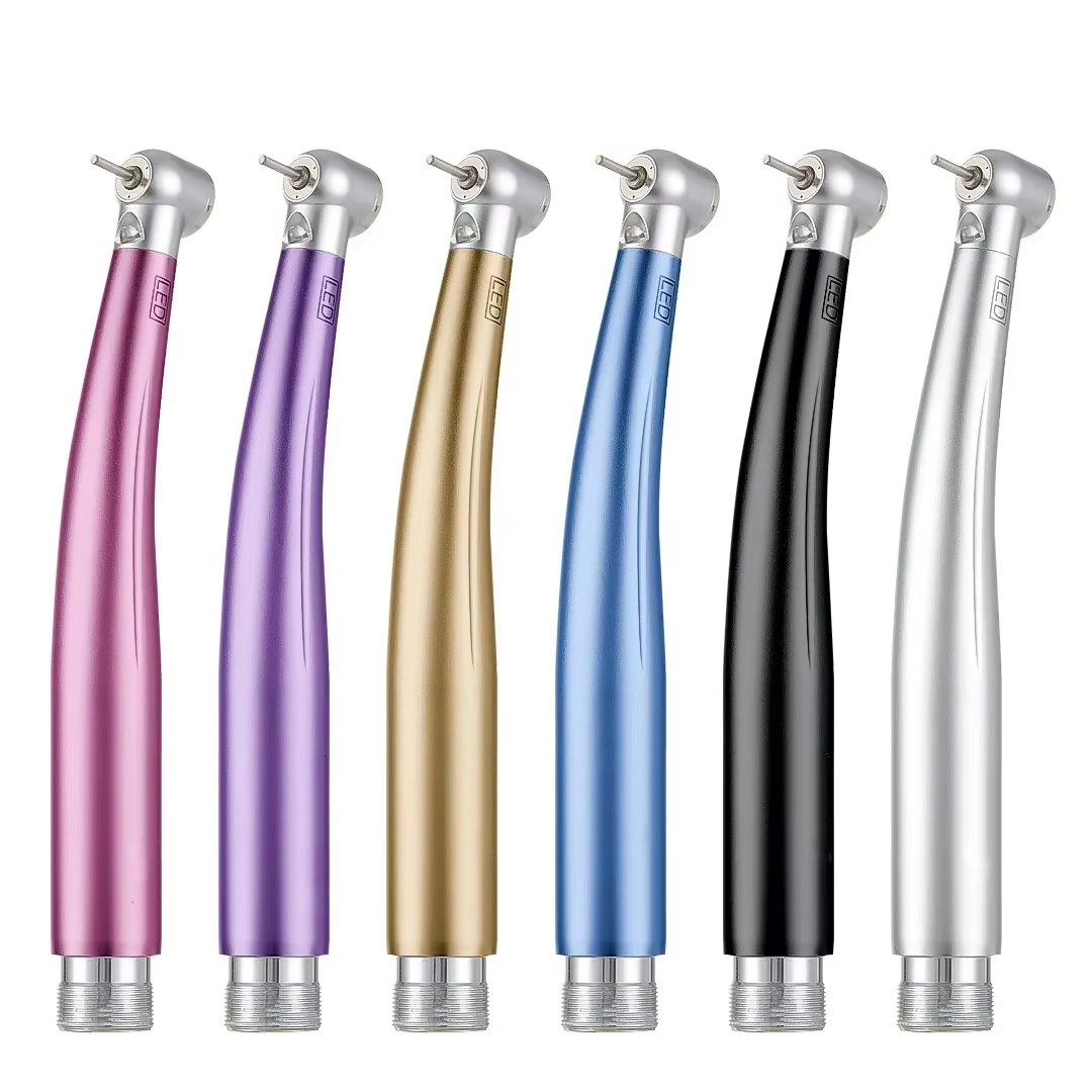 LED Dental Handpiece High Speed Push Button 3 Water Spray Light Ceramic Bearings Dentistry Tips Air Turbine High Rotation Pens