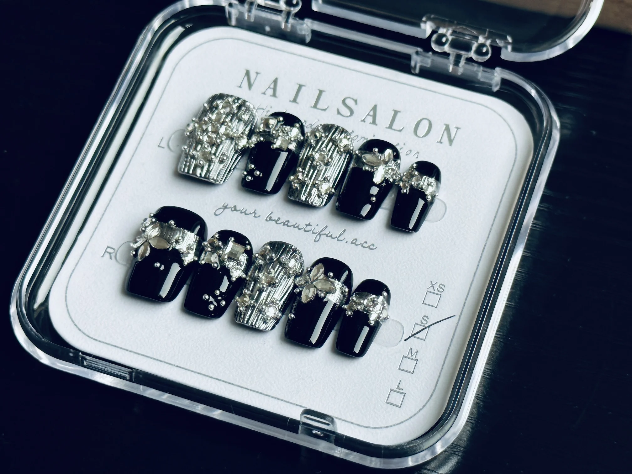 

Press On Nails T076 Elegant Nail Art Designs Long Lasting Glue Free Fake Nails