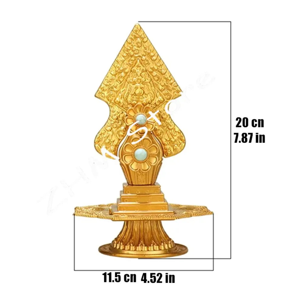 Multicolor Tibetan Alloy Engraving Inlaid Gem Ten Phase at Ease Mirror ​Handicraft Auspicious Altars Tribute Desktop Decorative