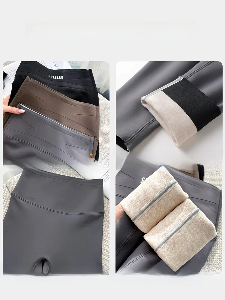   Persona Nessuna linea imbarazzante Thiened Autunno Inverno Pantaloni da yoga Vita alta Leggings lunghi Arca Morso No Roll up