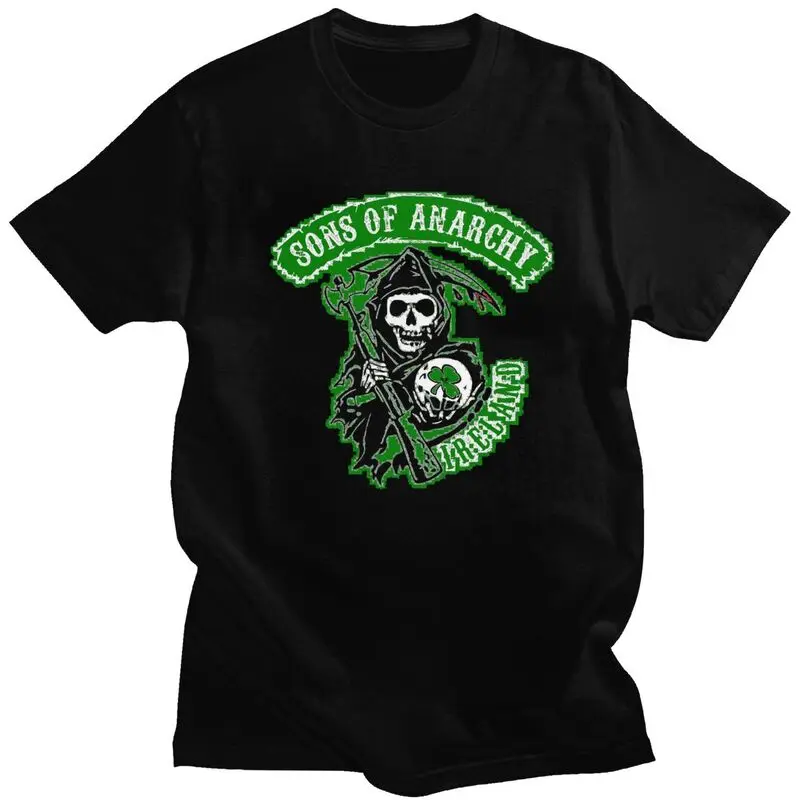 TV Show Sons Of Anarchy T Shirt for Men Pre-shrunk Cotton Tshirt Unique Tee Tops Short Sleeves T-shirts Loose Fit Clothing Merch