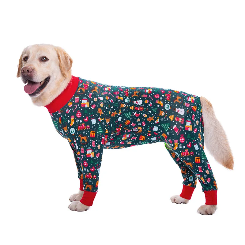 2024 Dog Christmas Clothes Merry Christmas Dog Costume For Big Dogs Red Dog Jumpsuit Pajamas Girl Boy Dog Christmas Decorations