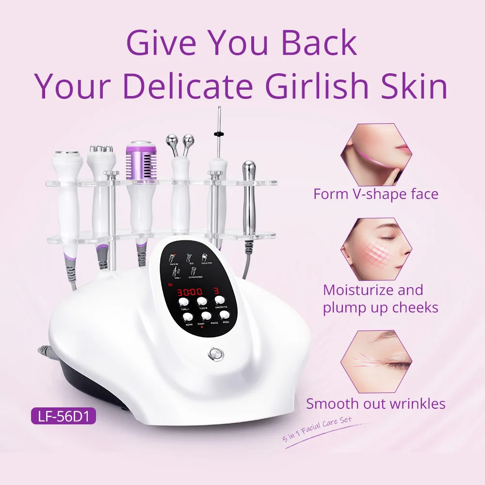 New 5 In1 Ultrasonic Facial Care Microcurrent Beauty Skin Rejuvenation Machine