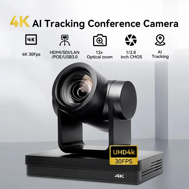 

Anywii 12-кратный оптический зум 360 Камера для мероприятий Ptz Optics Камера для видеоконференций 4K Камера для потоковой передачи в реальном времени Facebook Отслеживание AI