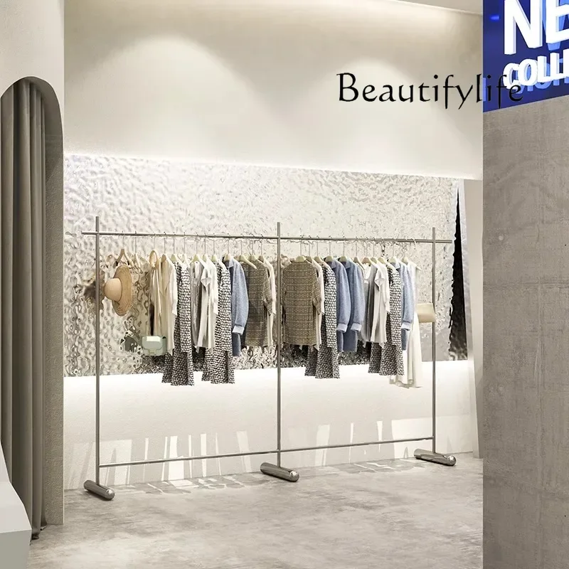 

R Clothing Store Stainless Steel Coat Racks Balcony Minimalist Floor Vintage Coat Racks Modern Storage Perchero De Pie Furniture