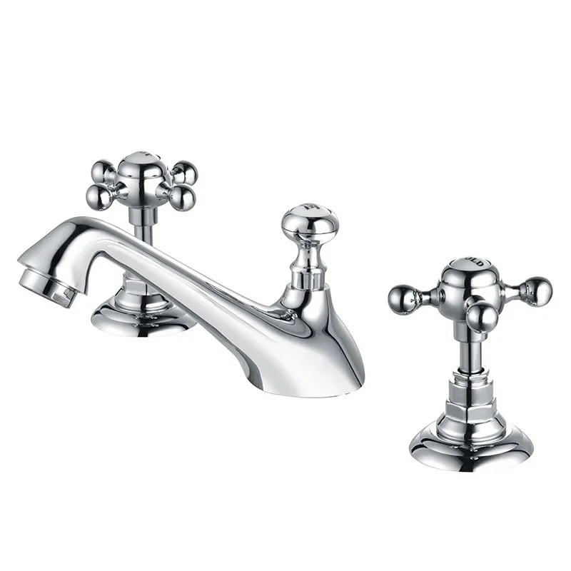 

Retro three-hole faucet, bathroom cabinet, all-copper household, bathroom split faucet
