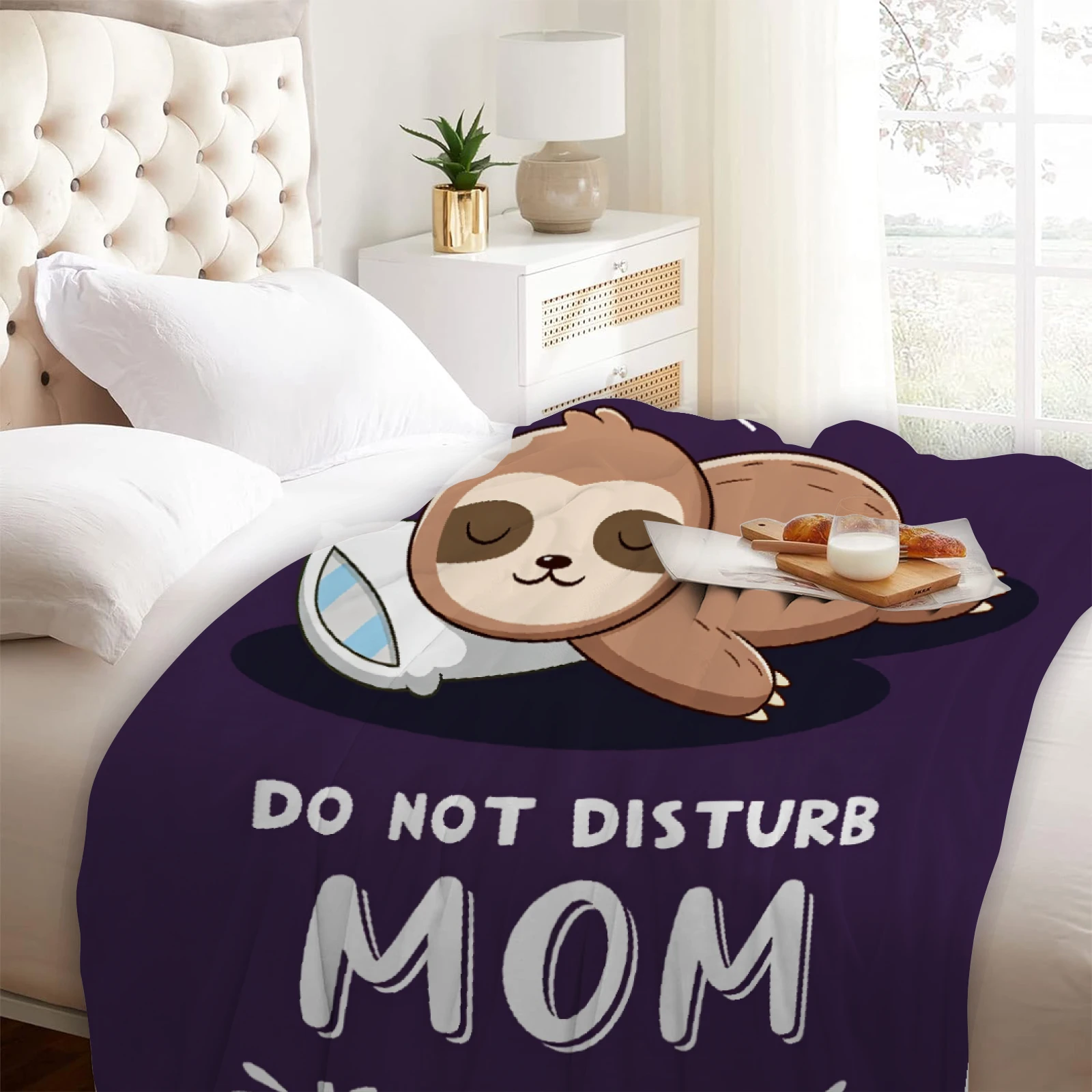 Funny Gifts for Mom Mothers Day, Mom is Charging Sloth Blanket, Birthday Gifts for Moms from Daguther Son, Moms Gift