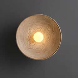 Wabi sabi Round Wall Lamp Retro Loft Living Room Bedroom Bedside Sconces Home Decoration Glass Resin Corridor Aisle Wall Lights