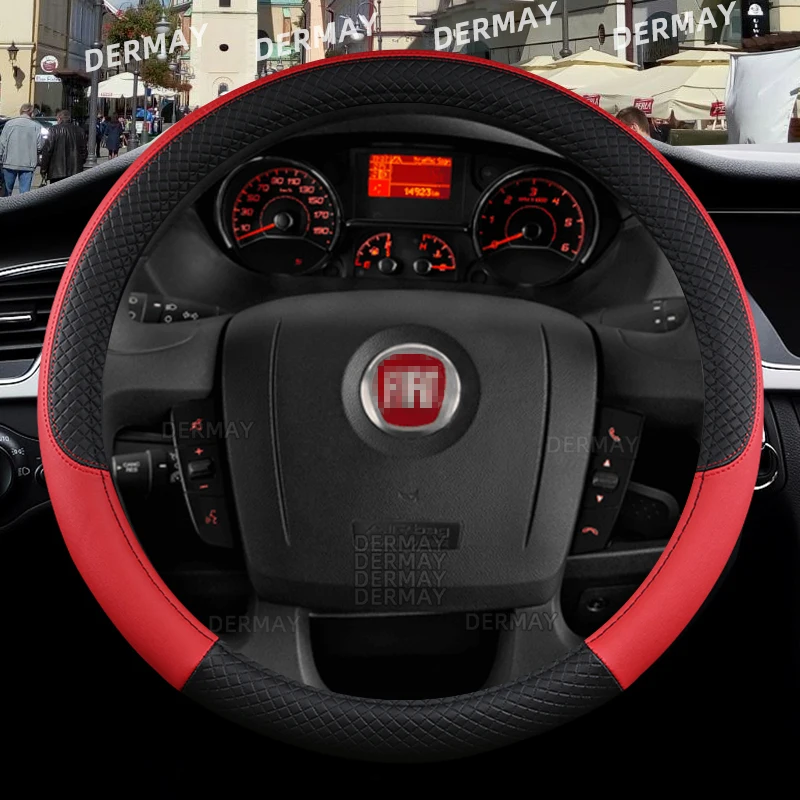 for Fiat Ducato Car Steering Wheel Cover PU Leather 100% DERMAY Brand High Quality Auto Accessories Fast Shipping