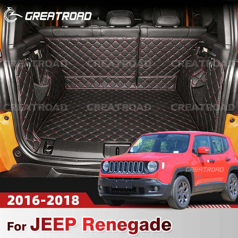 

Автомобильный коврик для багажника с полным покрытием для JEEP Renegade 2016-2018 17, автомобильный коврик для багажника, подкладка для груза, защитные аксессуары для интерьера