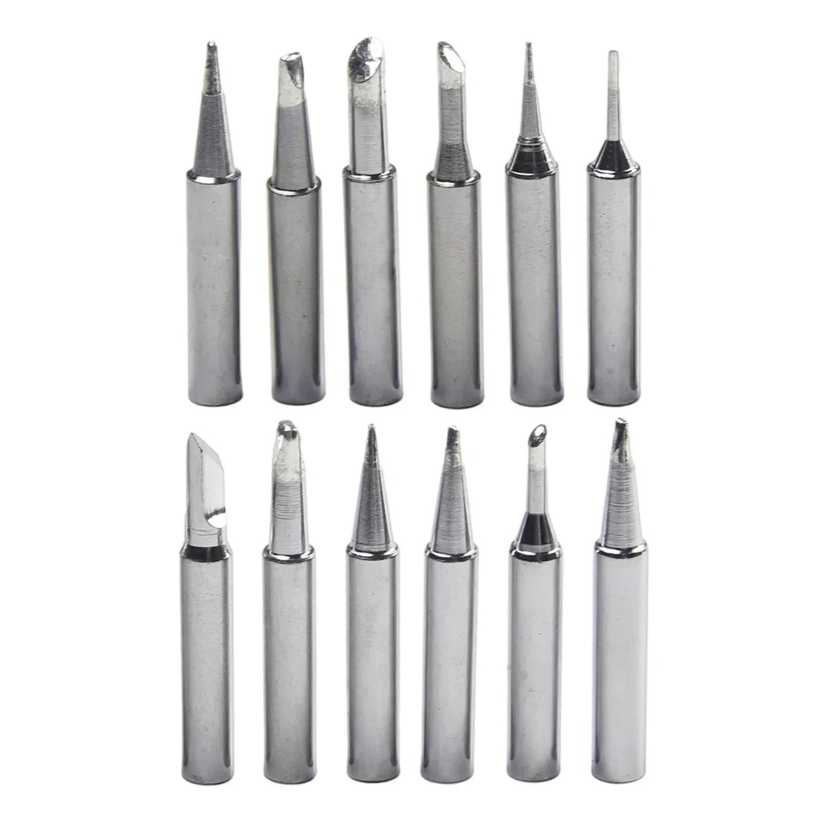 12pcs Soldering Iron Tips 900M-T Welding Station Tip I B 1/2/3/4C 0.8/1.2/1.6/2.4D K For 936 937 8586 852D Soldering Station