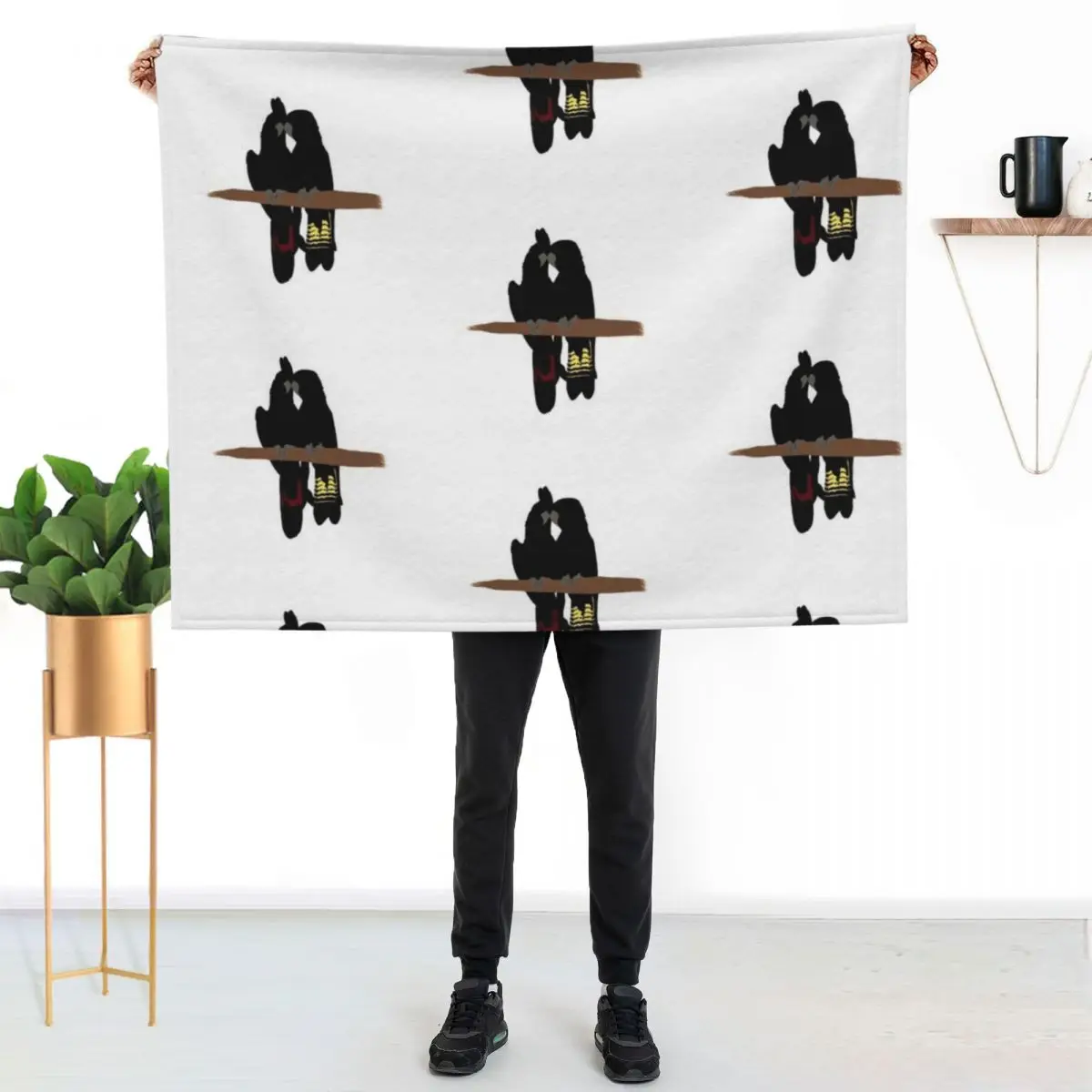 Black Cockatoos Throw Blanket decorative Multi-Purpose Decorative Beds Decoratives halloween Fashion Sofas Blankets