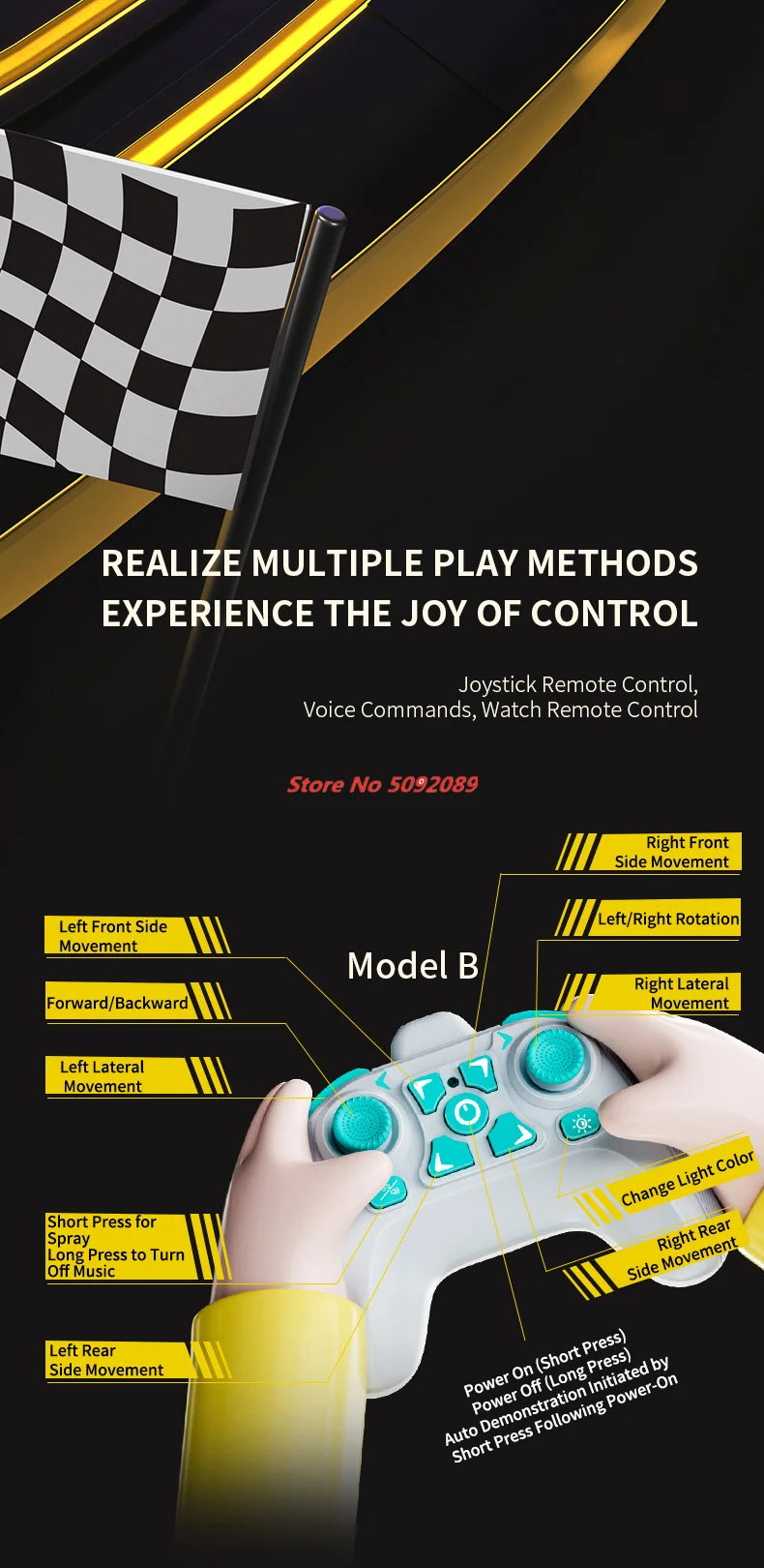 Watch Remote Control Spray Car Concept Energy Remote Control Car Lights Spray Stunt Sports Car Model Drifting Racing Toys