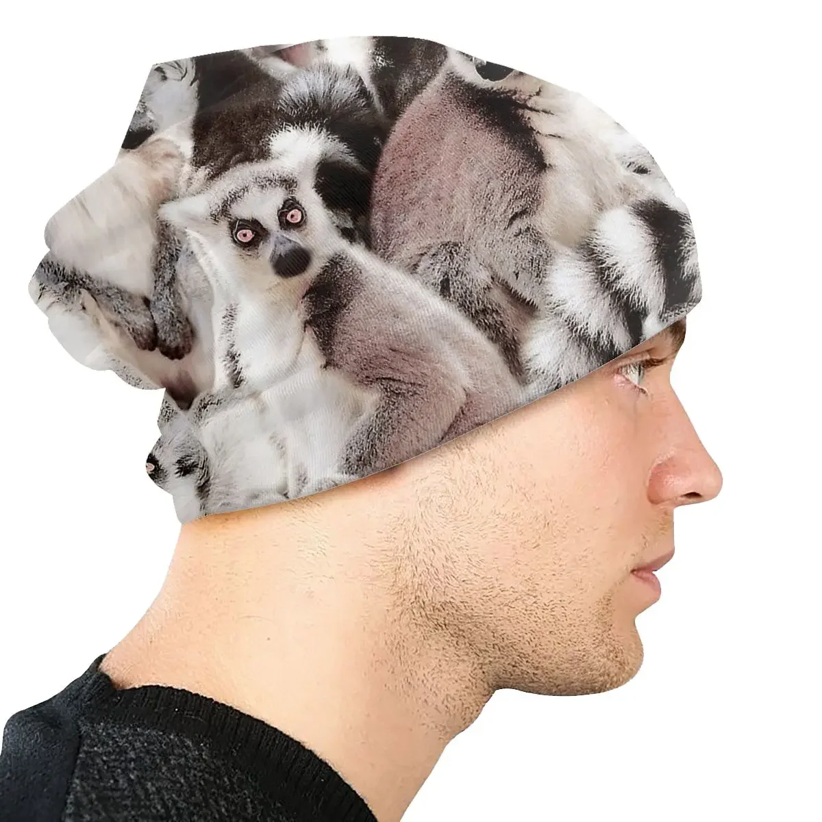 Lemurs Animal Meme Washed Warm Bonnet Outdoor Casual Beanies Protection Men Women Hats