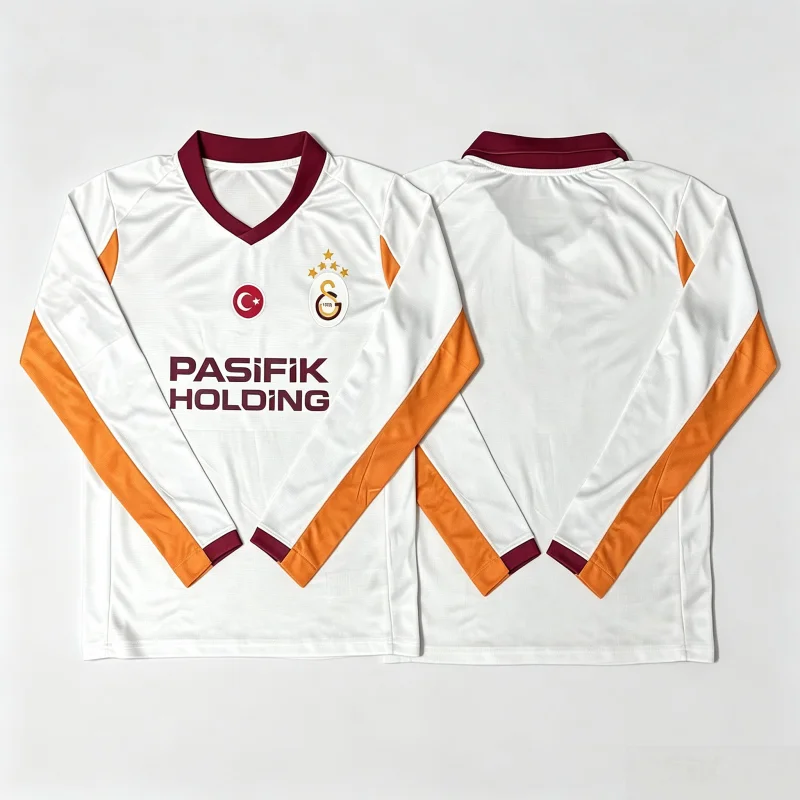2026-27 New 3D Printed Galatasaray Away Fan Customized Long T-shirt for Comfortable Sports Casual Men's and Women's Styles Tops