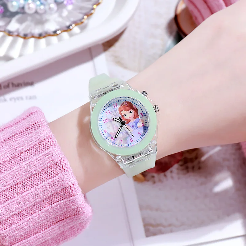 Miniso Disney Anime juguetes Frozen reloj de silicona Elsa Anna Sophia princesa niños reloj regalo de cumpleaños para niños