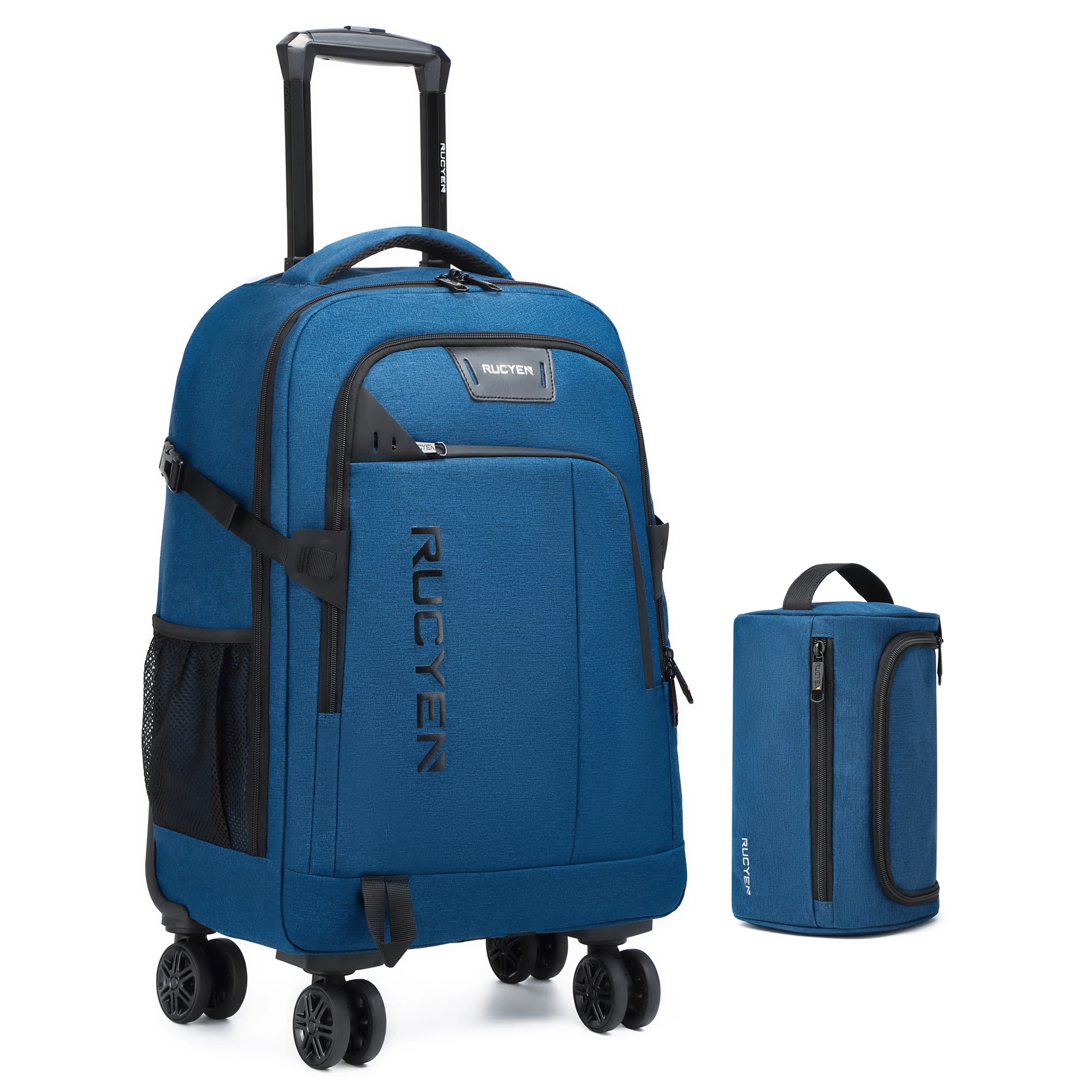 24 inch Rolling Backpack Water-Proof Travel Backpack with Detachable Wheels Rolling Wheeled Backpack for Business Travel 2 Pack