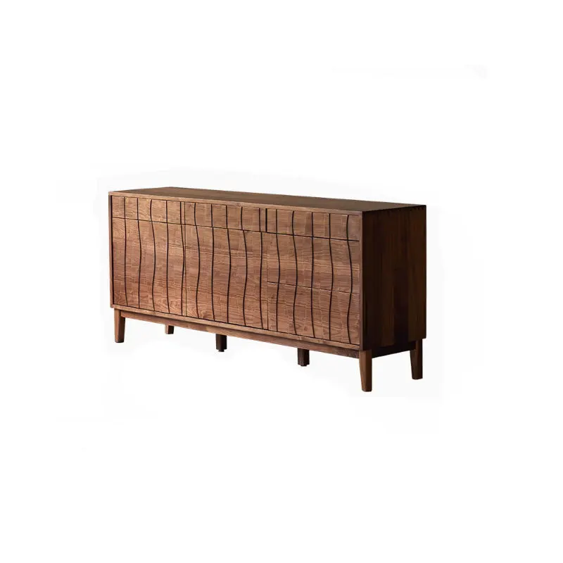 Solid wood dining side cabinet, black walnut medieval locker, wabi-sabi bucket cabinet, Italian locker