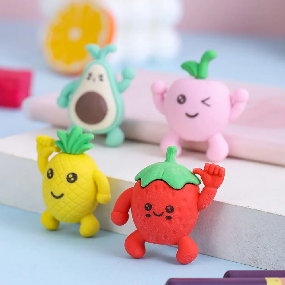 36 قطعة من محايات الفواكه الرائعة للأطفال، محايات كرتونية صغيرة صغيرة، جوائز الطلاب السائبة، لوازم مكتبية مطاطية