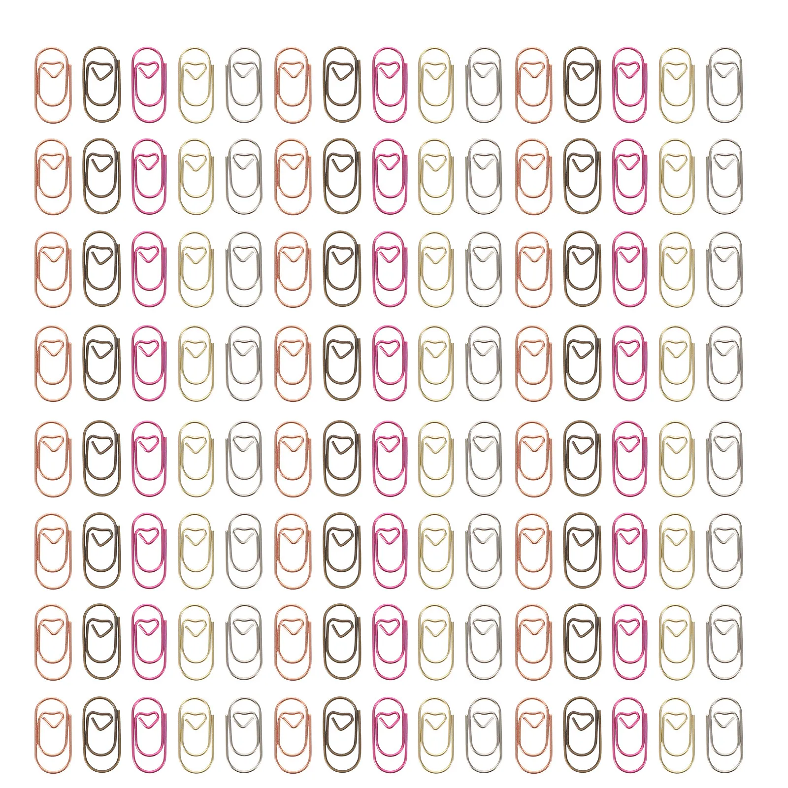 

100Pcs Mini Heart Paper Clips Gold Plating Rust Resistant Metal Decorative Clips for Planner Wedding Office School