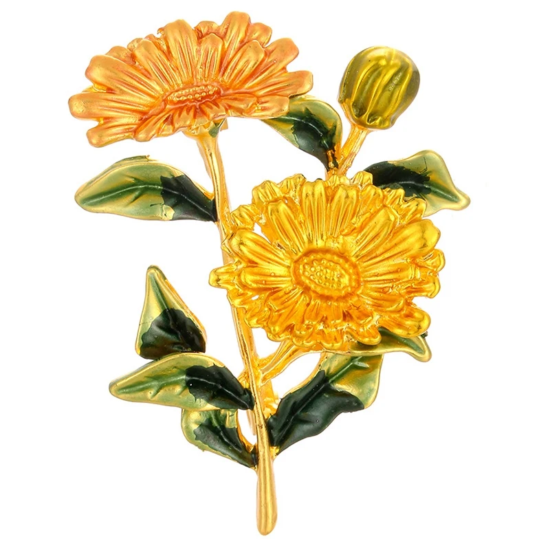 Cute Daisy Flower Brooch Brooch Enamel Pins For Women Men Clothes Corsage Wedding Brooch Gift Yellow Green