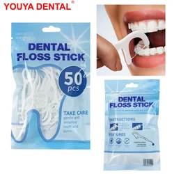 50/100pcs Dental Floss Toothpicks Dental Flosser Picks Teeth Threads Sticks Interdental Brush Tooth Cleaning Oral Hygiene Care