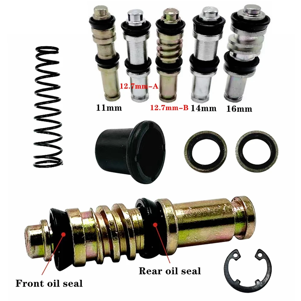 Motorcycle Scooter Clutch Brake Pump Front Rear Master Cylinder 11mm 12.7mm 14mm 16mm Piston Oil Seal Accessorie Repair Kit 1Set