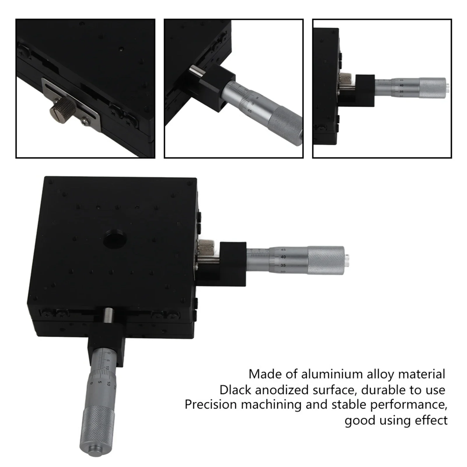 SEMY100‐AC Micrometro Tavolo scorrevole manuale Piattaforma di rifilatura Fasi a rulli incrociati 100 * 100 * 40mm Guida lineare XY Binario scorrevole