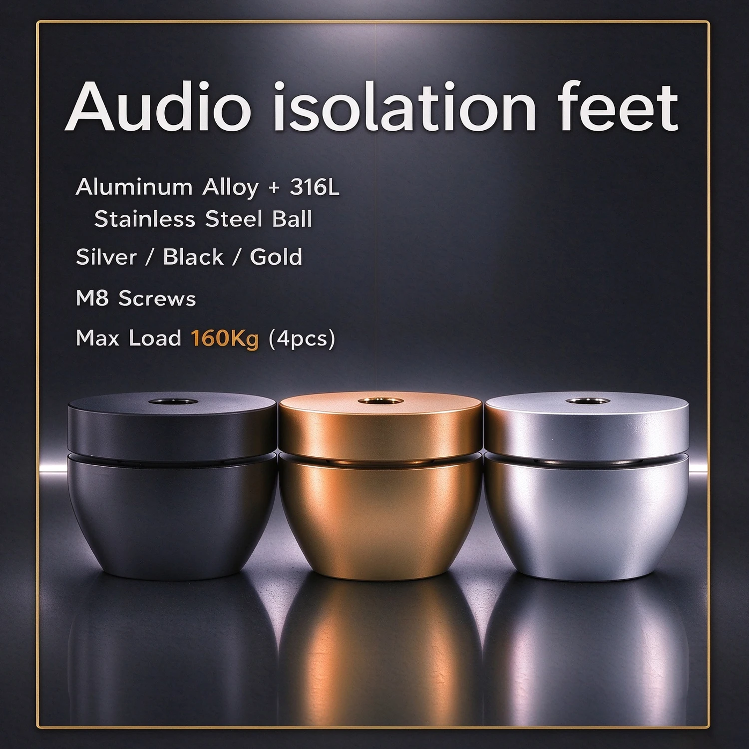 4Pcs Hi End Audiocrast Speakers Amplifier Chassis Beads Anti-shock Shock Absorber Foot Pad Feet Pads Vibration Absorption Stands