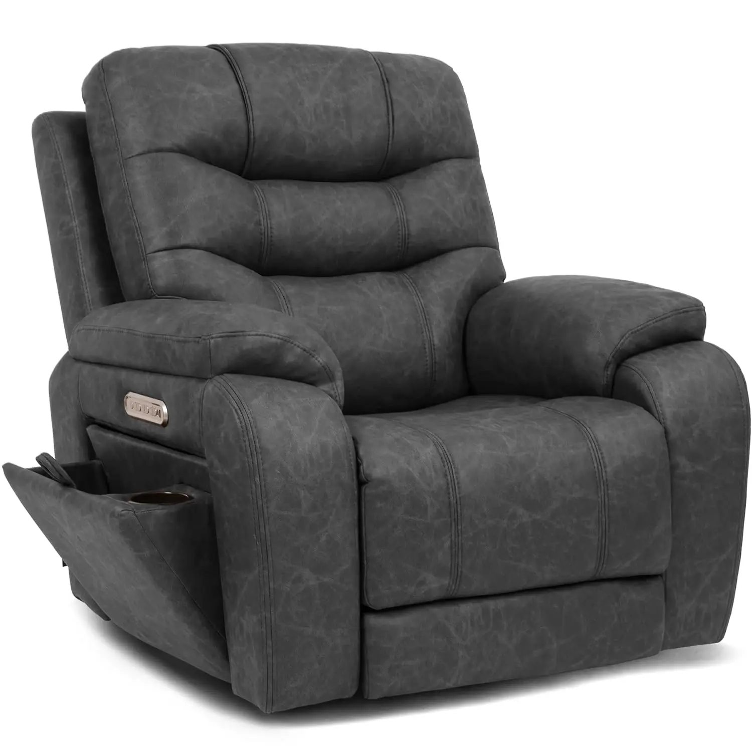 

Triple Motor Zero Gravity Recliner with Heat&Massage, Independent Controls, 400lb, Black, Customized