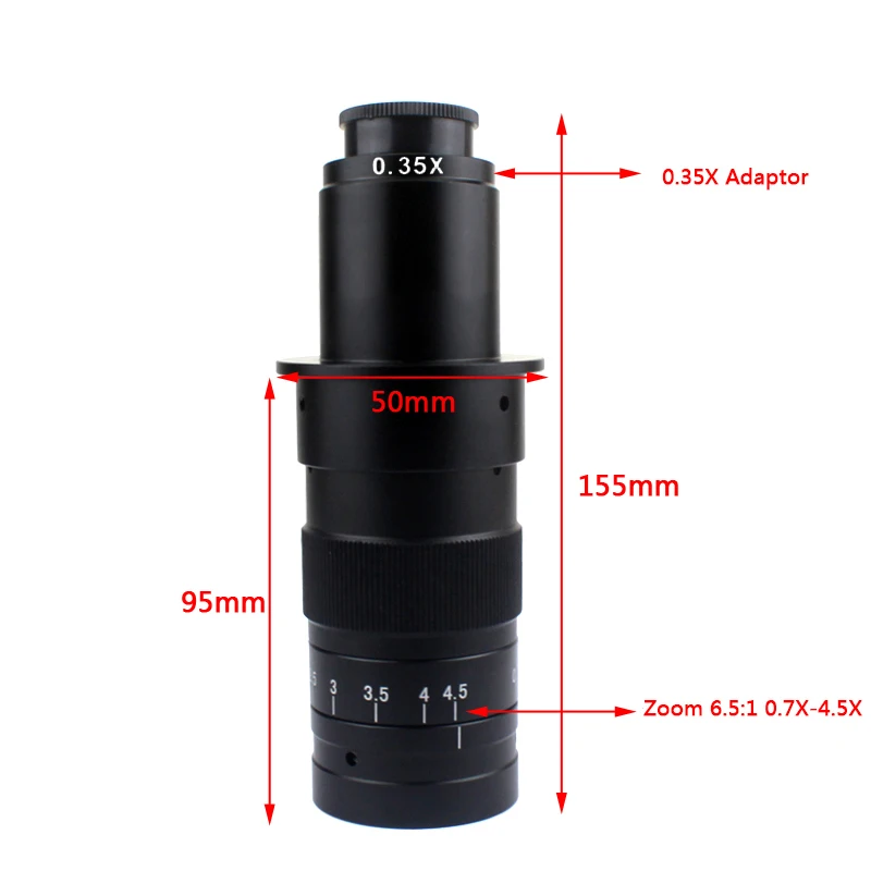 120X Industrial Adjustable Zoom CS C mount Lens High definition Video Microscope Camera Lens